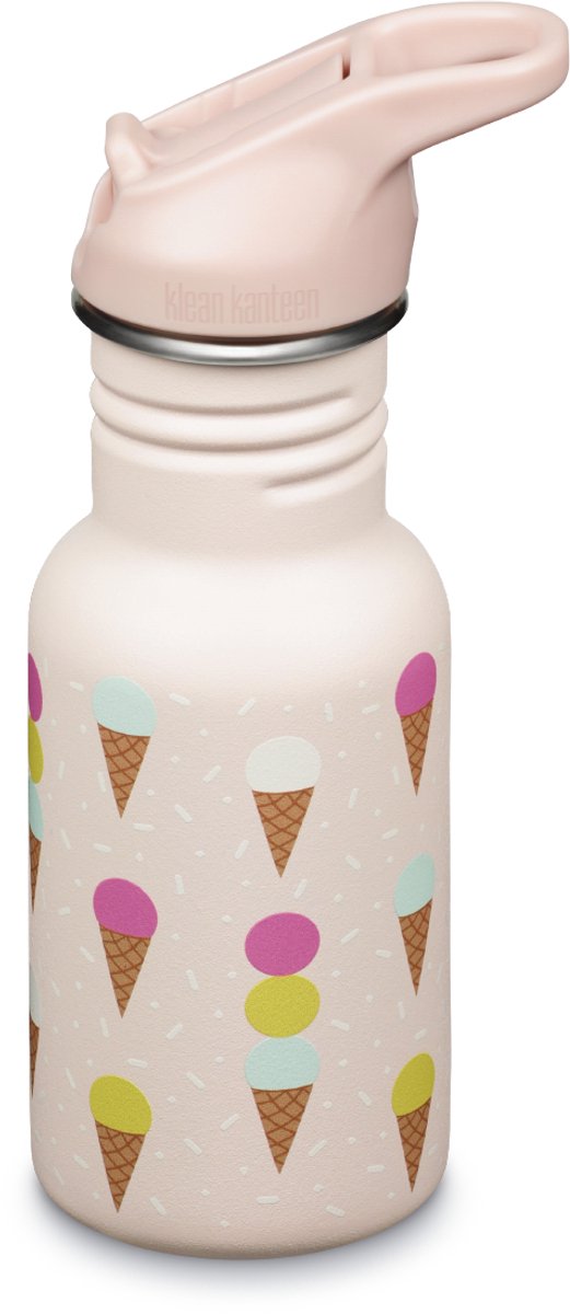 Klassische Trinkflasche für Kinder von Klean Kanteen – 355 ml – Eiscreme – auslaufsicher – BPA-frei – mit Flipsport-Verschluss