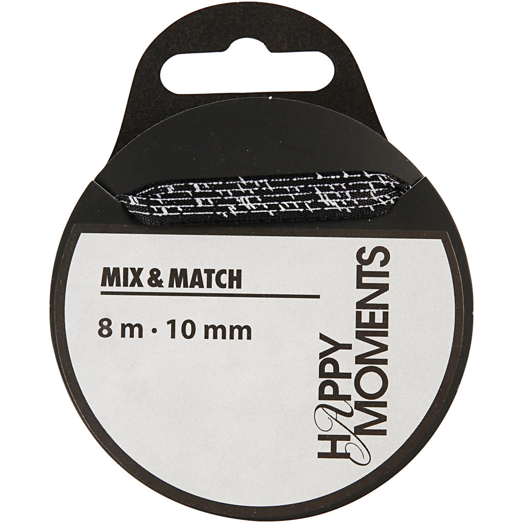 Creativ Company Satinband, B: 10 mm, schwarz, 8 m 1 Rolle