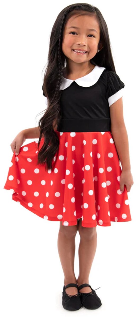 Kleine Abenteuer – Retro-Tupfen-Twirl-Kleid – Größe M (98-104)