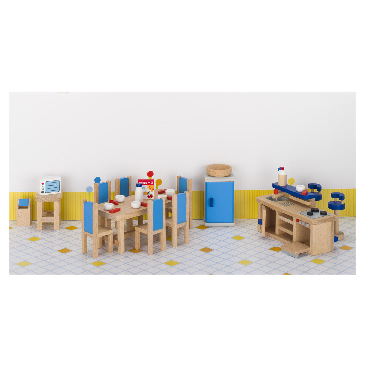 Goki Puppenhausmöbel: Moderne Küche 30-teilig (inkl. Zubehör, exkl.