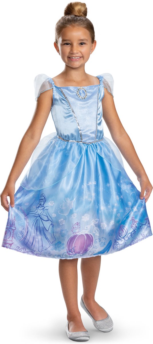 Disney-Prinzessin-Verkleidung – Aschenputtel, klassisches Aschenputtel-Kleid, Größe XS (3–4 Jahre), Mädchen