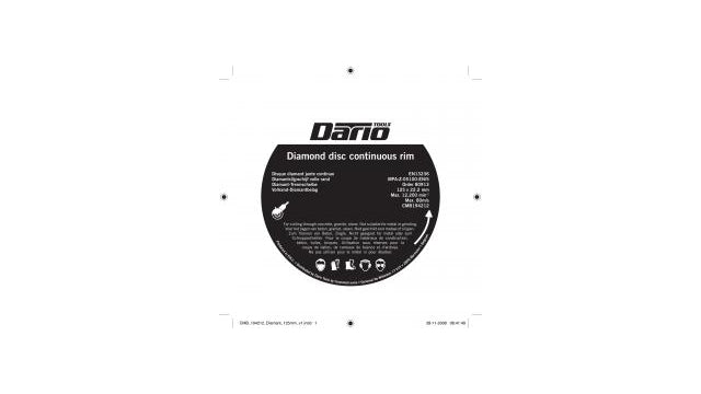 Dario Tools Diamant-Trennscheibe Vol.r. 125mm