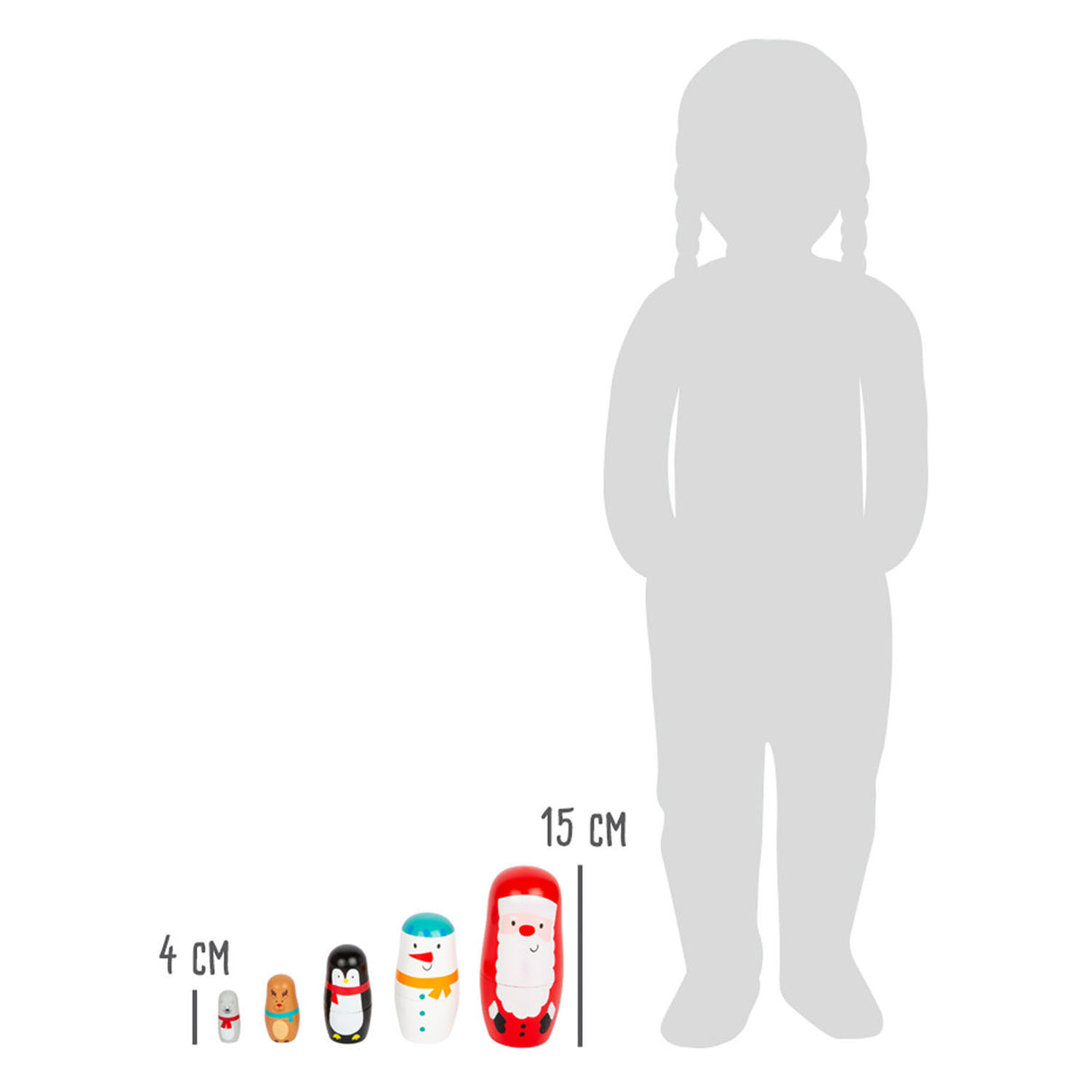 Kleine Fußholzmatryoshka -Puppen Weihnachten