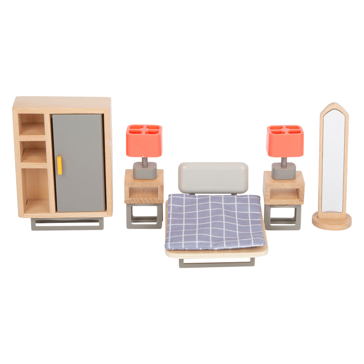 Small Foot - Puppenhausmöbel aus Holz, modernes Komplettset, 31-teilig.