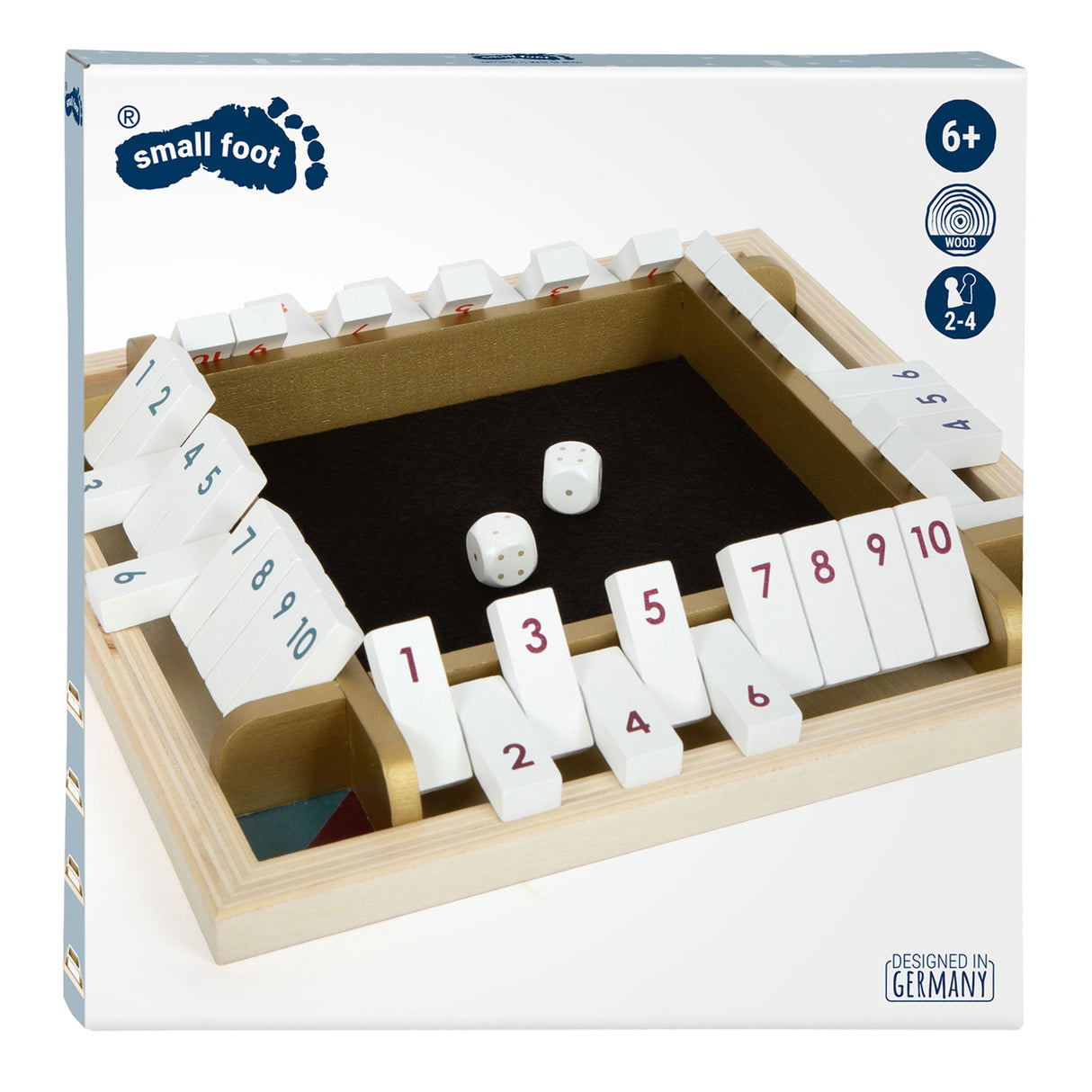Small Foot - Shut the Box Holzwürfelspiel Gold Edition