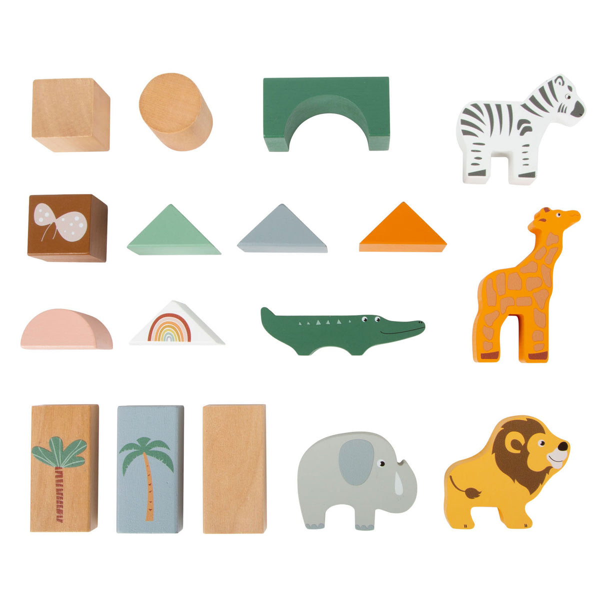 Small Foot - Holz-Safari-Bausteine, 50 Stk.