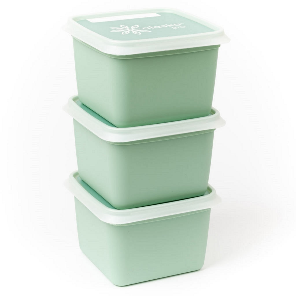 Dbp Alaska Gefrierboxen quadratisch 0,75l 3 Stück Mintgrün