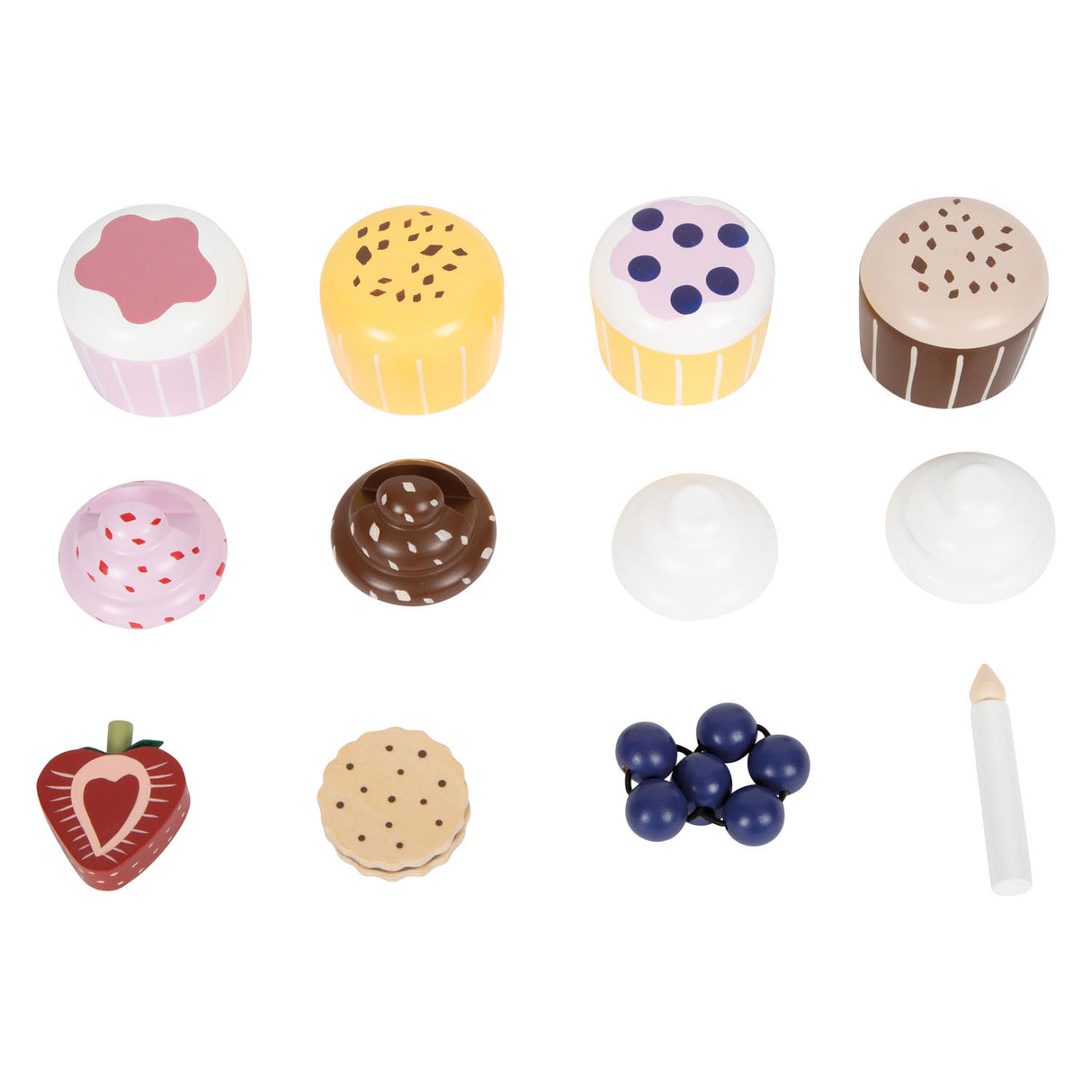 Small Foot - Spiel-Etagere aus Holz mit Cupcakes, 13 Stück.