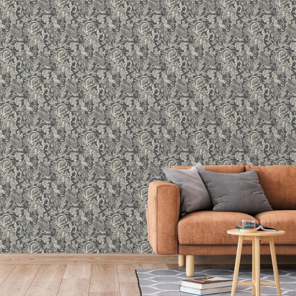 Niederländische Wandverkleidung Wallpaper Mae Black und Beige