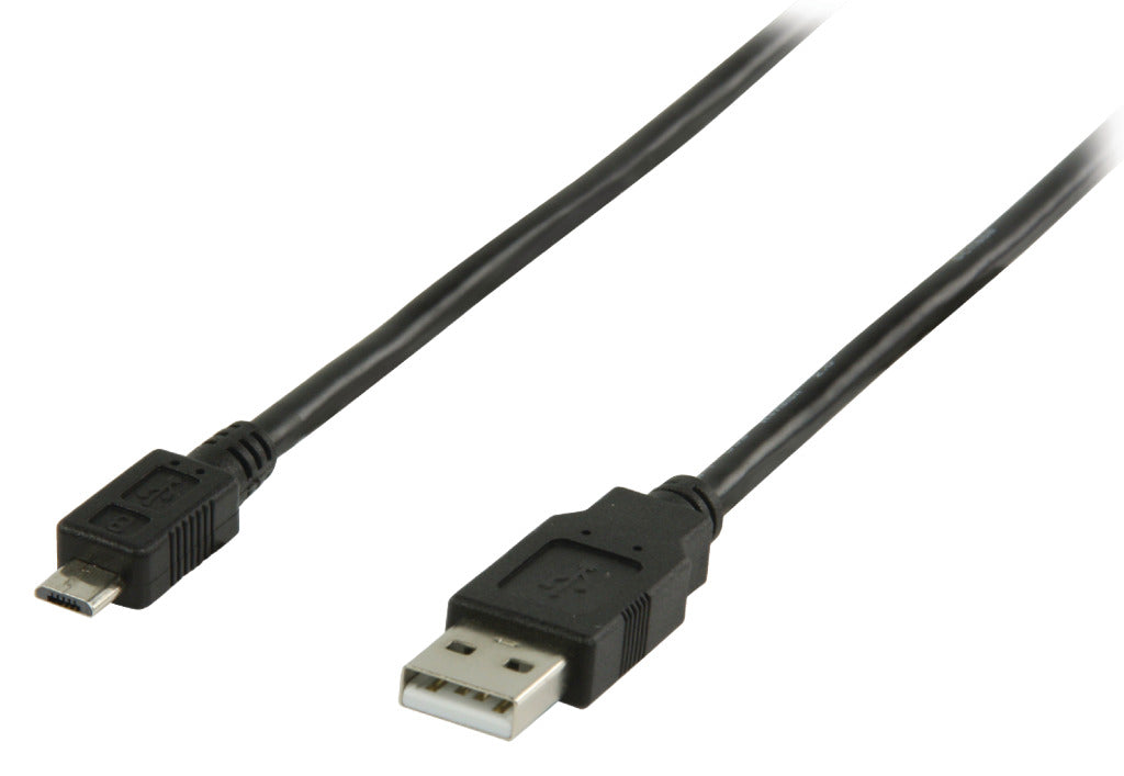 Valueline vlcp60500b05 USB 2.0 USB-A-Stecker – USB-Micro-B-Stecker-Kabel, 0,50 m, Schwarz