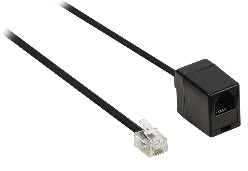 Valueline Valueline VLTP90205B100 Telekommunikations-Verlängerungskabel, RJ11-Stecker, RJ11-Buchse, 10,0 m, Schwarz