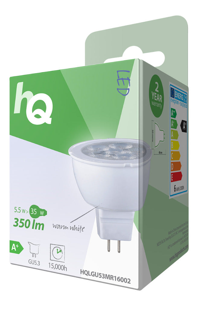 HQ LGU53 MR16002 LED-Lampe MR16 GU5.3 5,5 W 350 lm 2 700 K