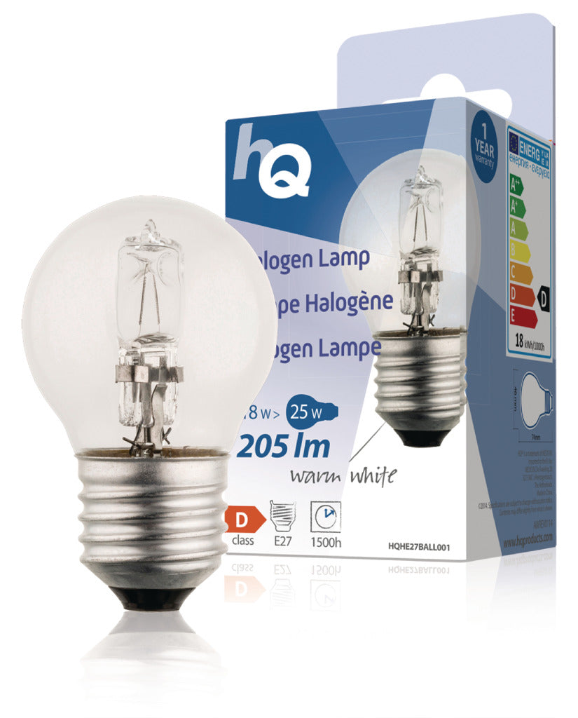 HQ HQ HQHE27 Ball001 Halogenlampe Kugel E27 18 W 205 lm 2.800 K