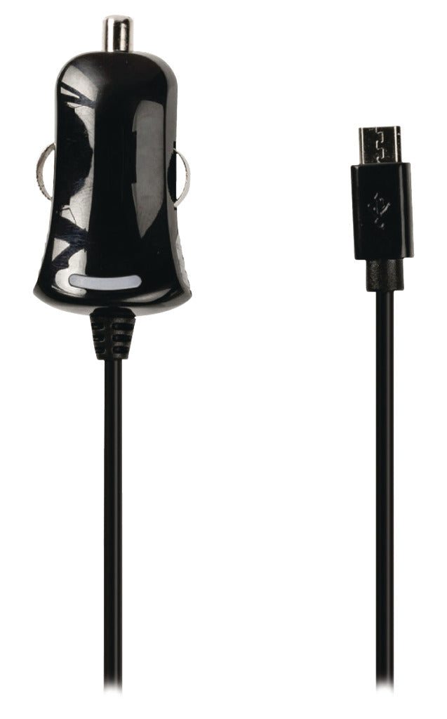 Valueline VLMB60890B10 Micro-USB-Autoladegerät Micro-USB-Stecker – 12 V Autoanschluss 1,00 m schwarz 2,1 A