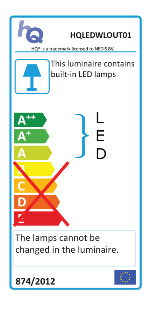 HQ ledwlout01 LED-Außenwandleuchte 6 W 190 lm schwarz