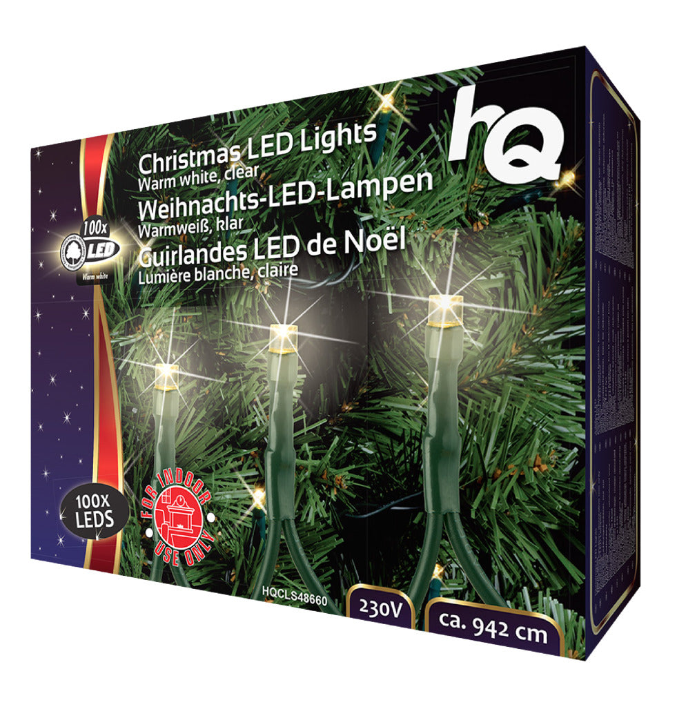 HQ HQ HQCLS48660 Weihnachtsbeleuchtung 100 LEDs 3 W 9,42 m warmweiß für den Innenbereich