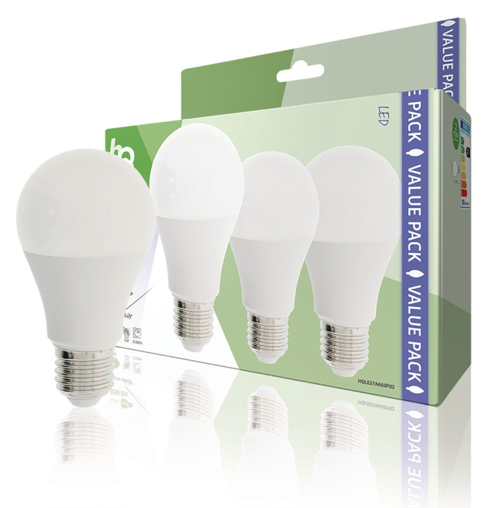 HQ LE27A603P02 LED-Lampe 3 Stück E27 A60 9W 806lm 2700K