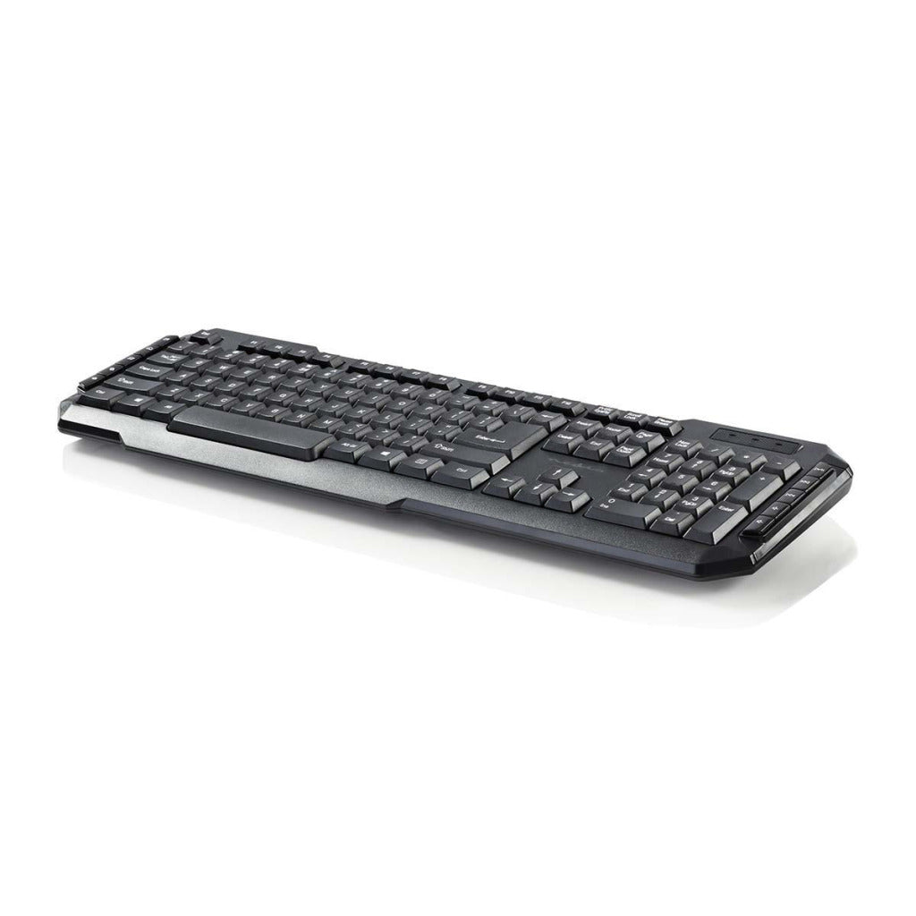 Nedis kbmu100bkus kabelgebundene USB-Tastatur mit Multimedia-Tasten, international
