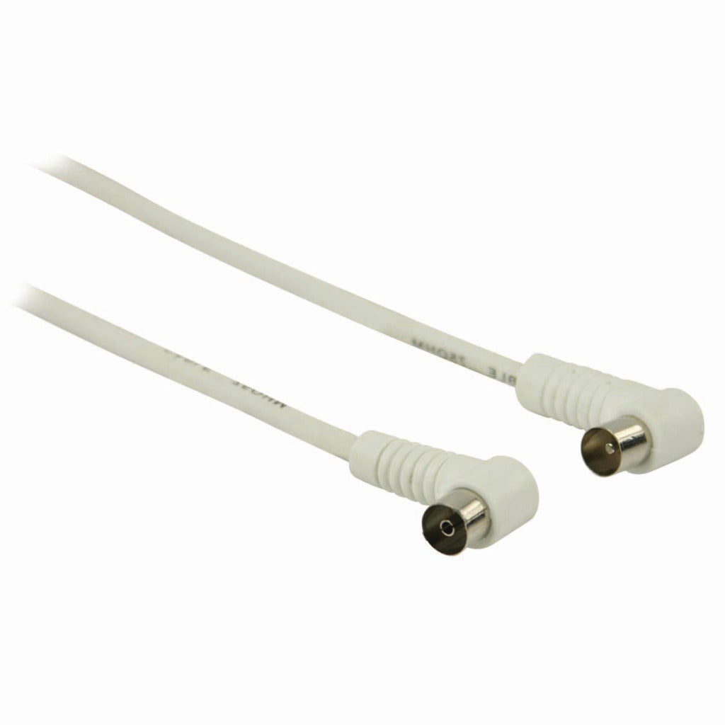 Nedis CSGP40100WT30 Koaxialkabel 90 dB IEC (Koax) Stecker gewinkelt – IEC (Koax) Buchse gewinkelt 3,0 m weiß