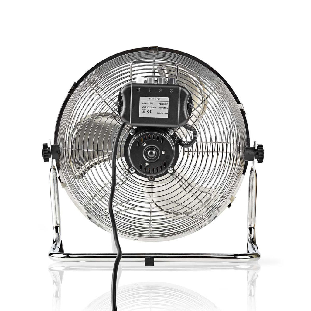 Nedis fnfl10ccr30 Bodenventilator Durchmesser 30 cm 3 Geschwindigkeiten Chrom