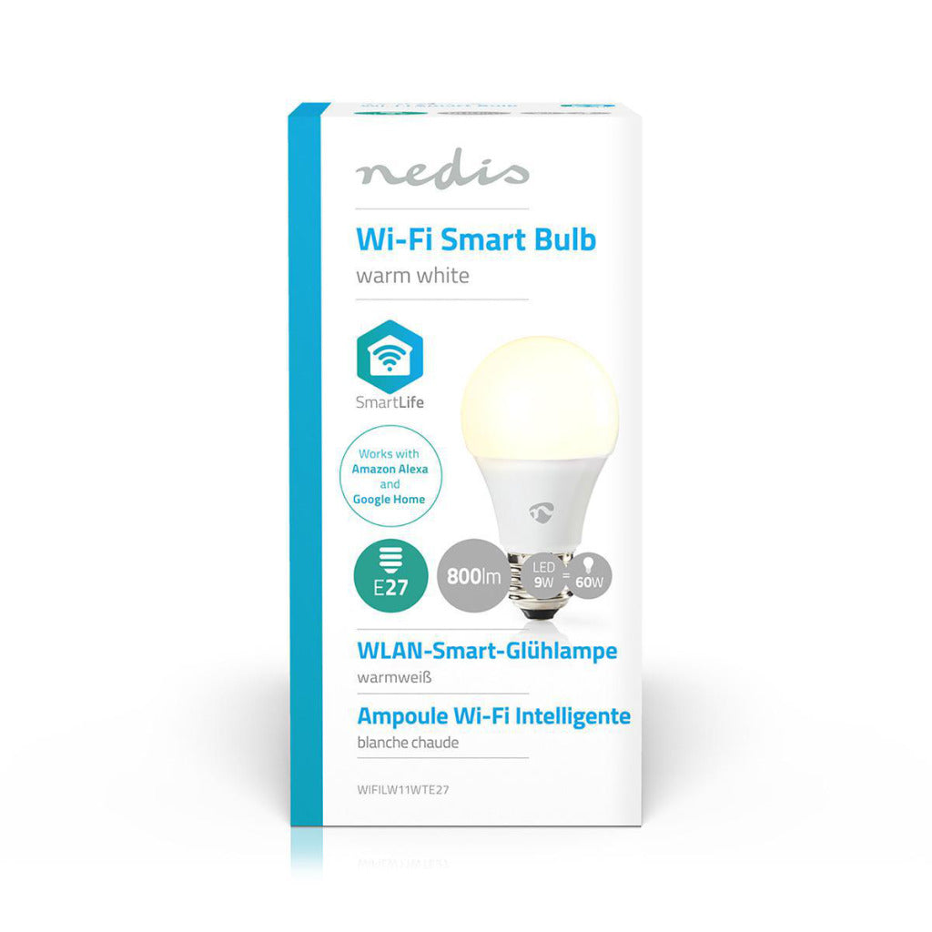 Nedis wifilw11wte27 wifi smart led-lampe warmweiß e27