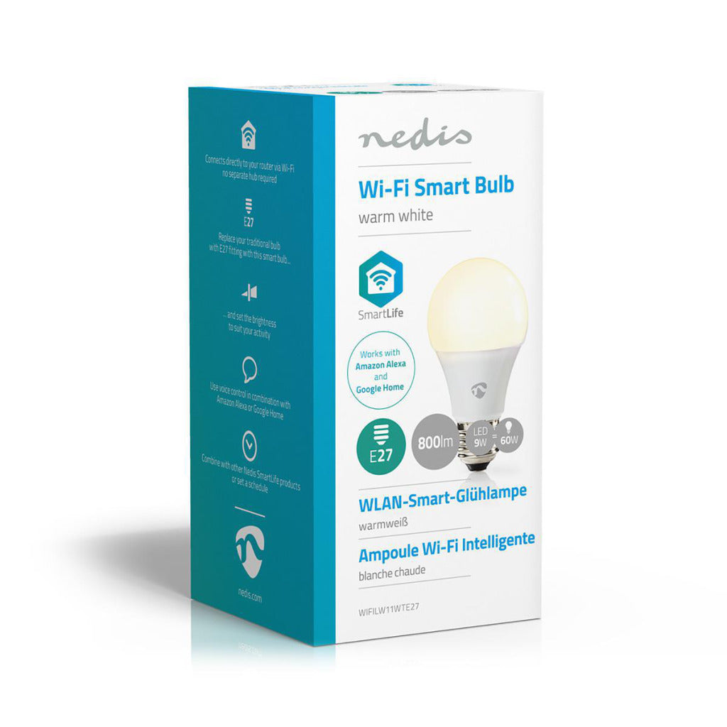 Nedis wifilw11wte27 wifi smart led-lampe warmweiß e27