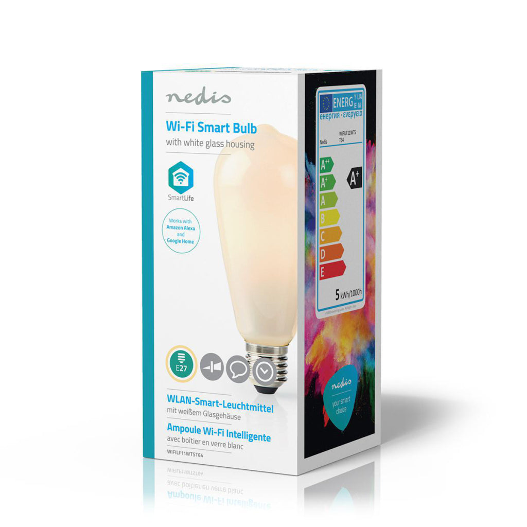 Nedis wifilf11wtst64 Wi-Fi Smart LED-Lampe E27 ST64 5 W 500 lm weiß