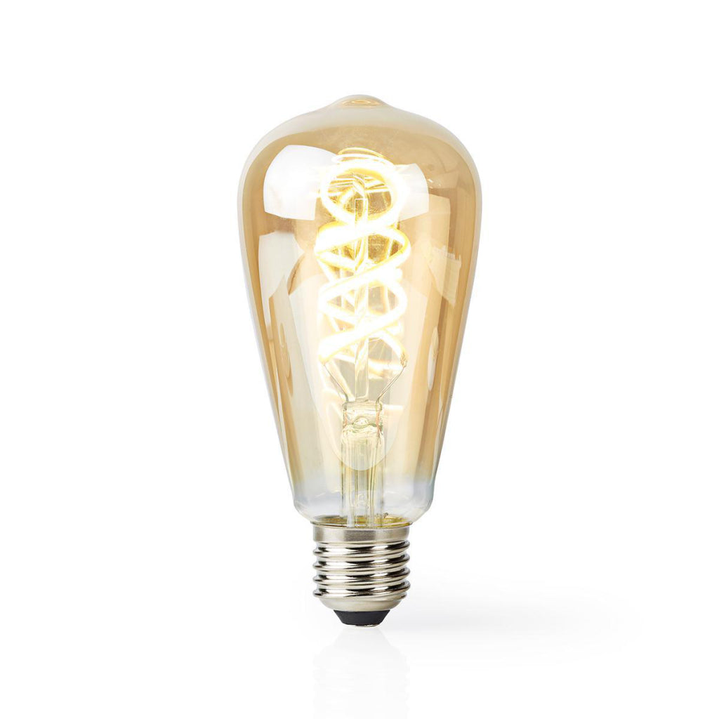 Nedis WiFiLT10GDST64 WiFi LED-Glühlampe, warm- bis kaltweiß, gedreht, E27, ST64, 5,5 W, 350 lm