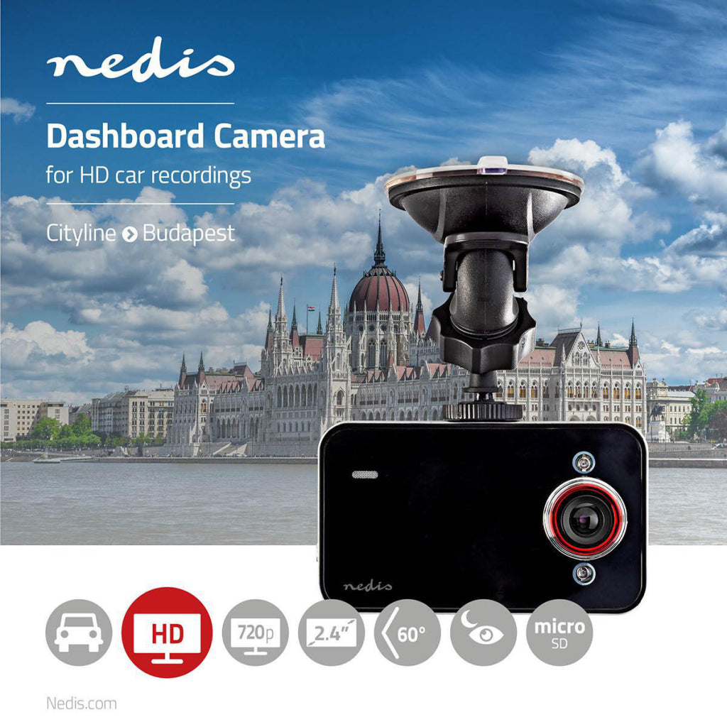 Nedis dcam06bk Dashcam HD 720p 1 Kanal 2,4 Zoll Betrachtungswinkel von 60 Grad;