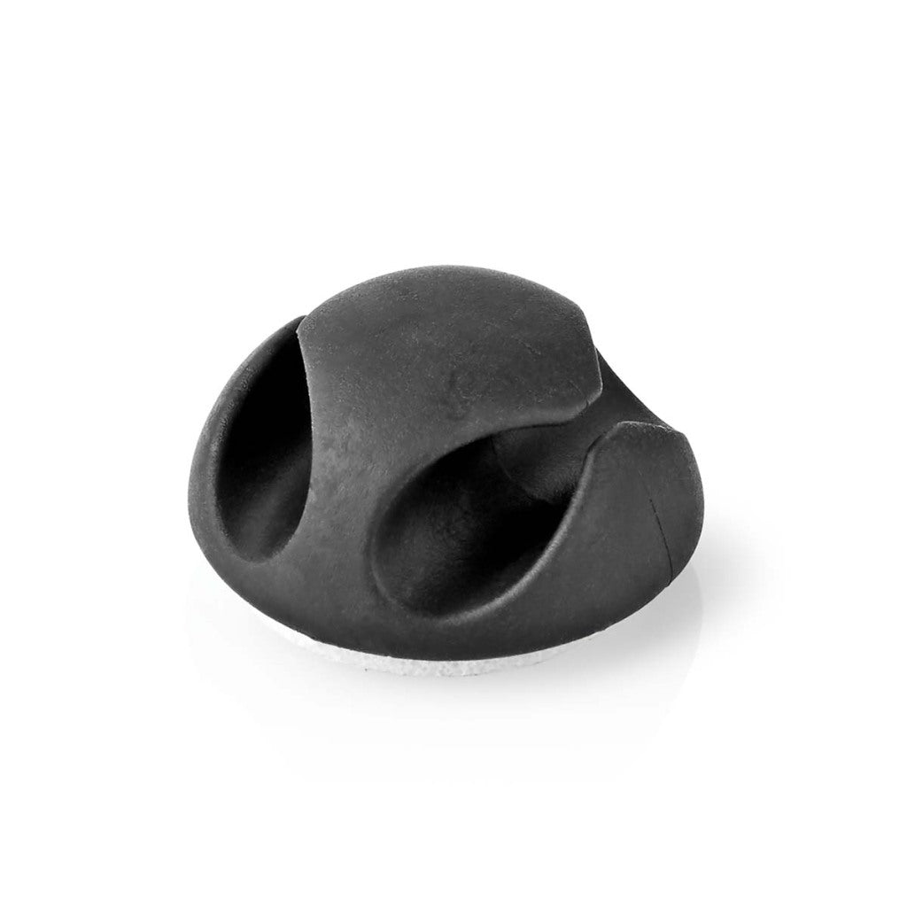 Nedis cmgc20026bk Kabelmanagement-Kabelclip Click Go, 6 Stück, Anzahl der Steckplätze: 2 Steckplätze, maximale Kabelstärke: 5,3 mm, TPE, Schwarz