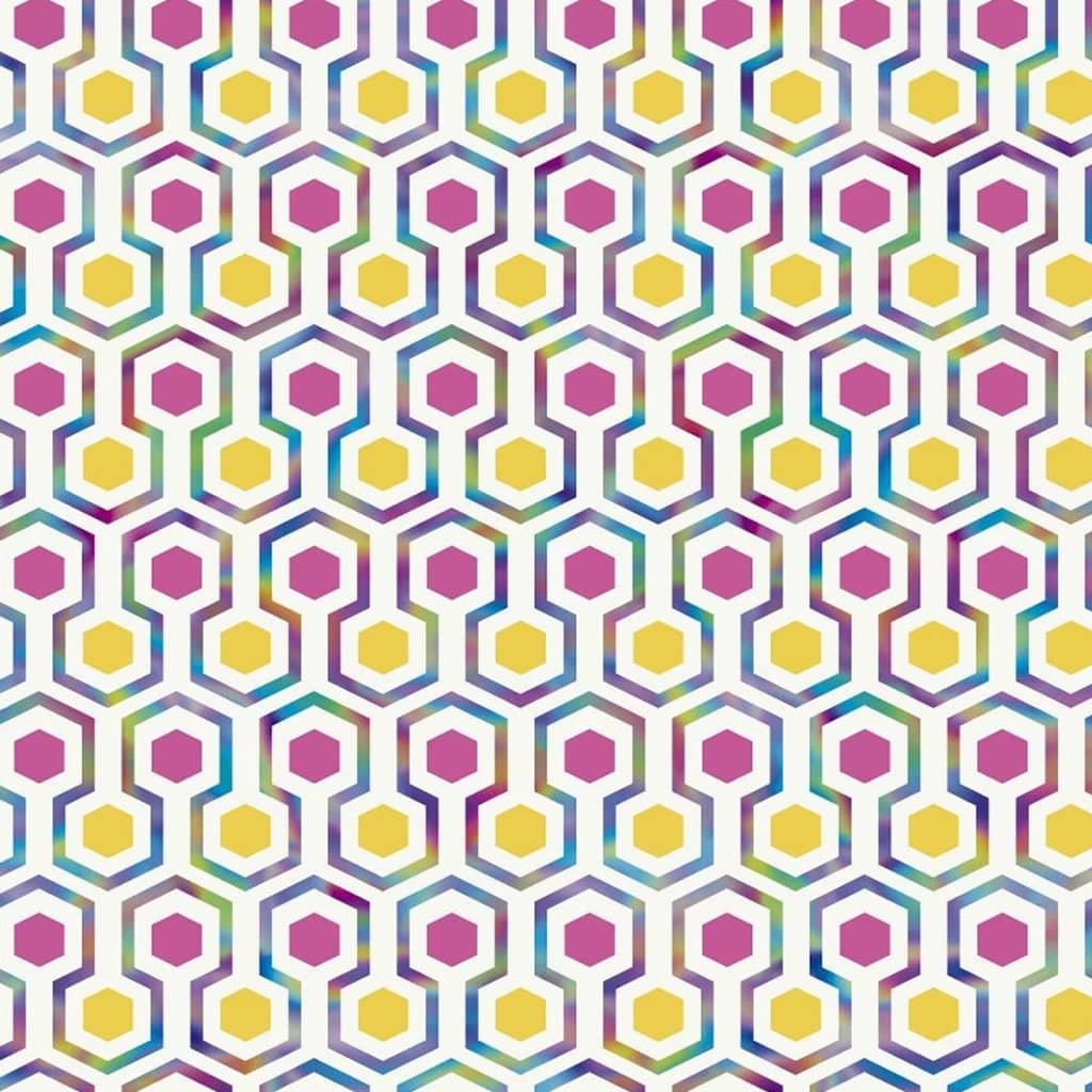 Noordwand Tapete gute Stimmung Hexagon Muster rosa und gelb