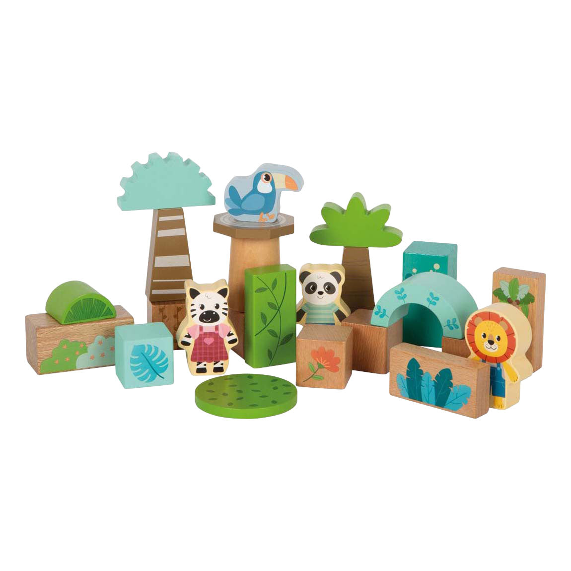 Small Foot - Holzbausteine Jungle Friends FSC - 50 Stk.