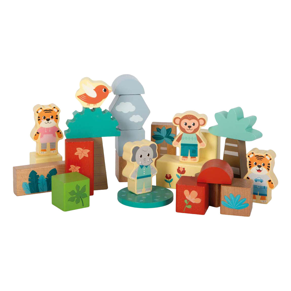 Small Foot - Holzbausteine Jungle Friends FSC - 50 Stk.