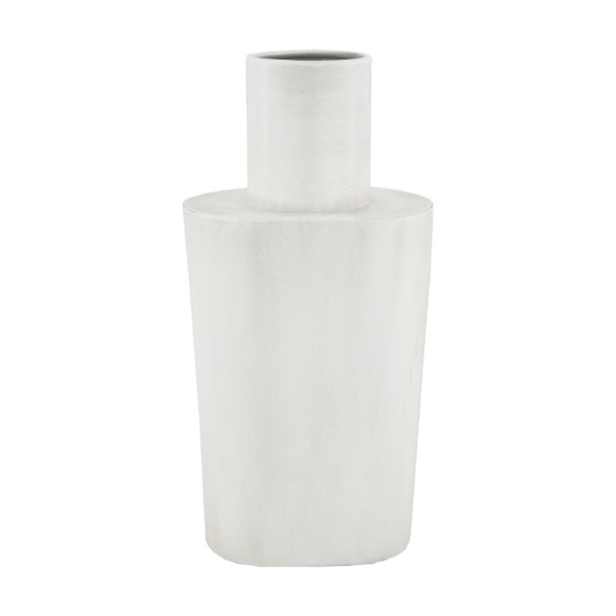 Naturel collections dijk natural collections vaas metaal 14x9x28,5cm wit grey-wash