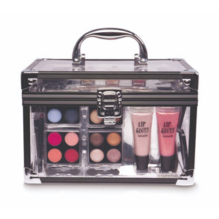 Casuelle Make-up-Koffer mit Plexiglas-Aluminiumrahmen
