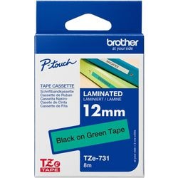 Etikettenband Brother tze731 12mmx8m schwarz grün