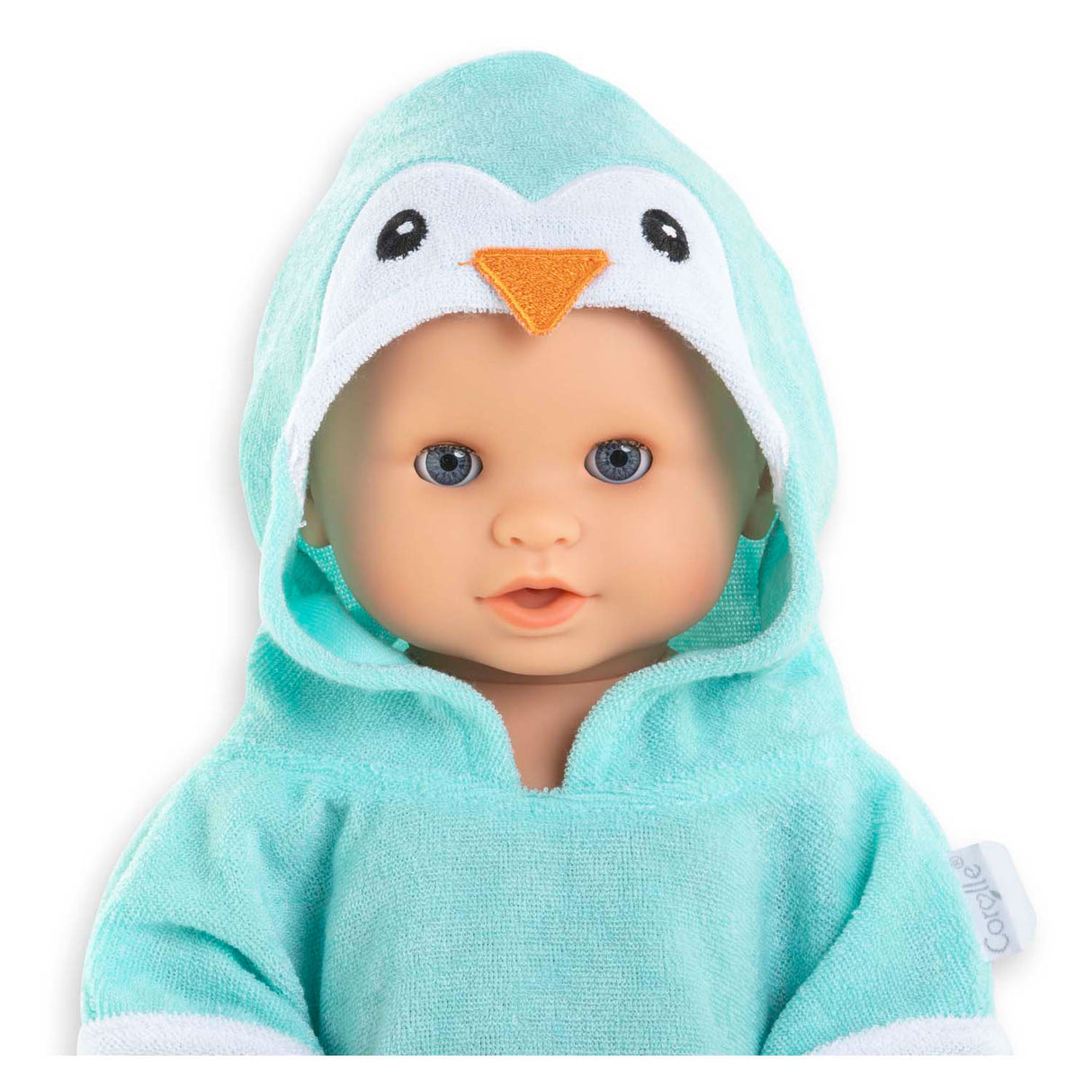 Corolle Badeumhang für Babypuppe – Pinguin, 36 cm
