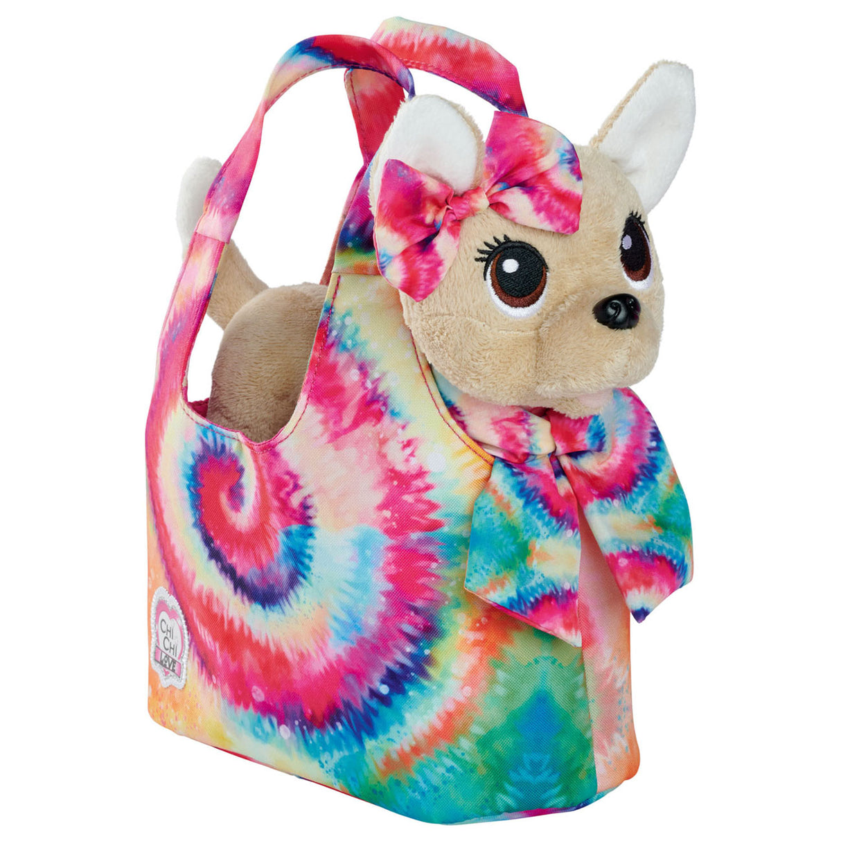 Simba Chi Chi Love Puppy Kuscheltier im Taschen-Batik-Stil