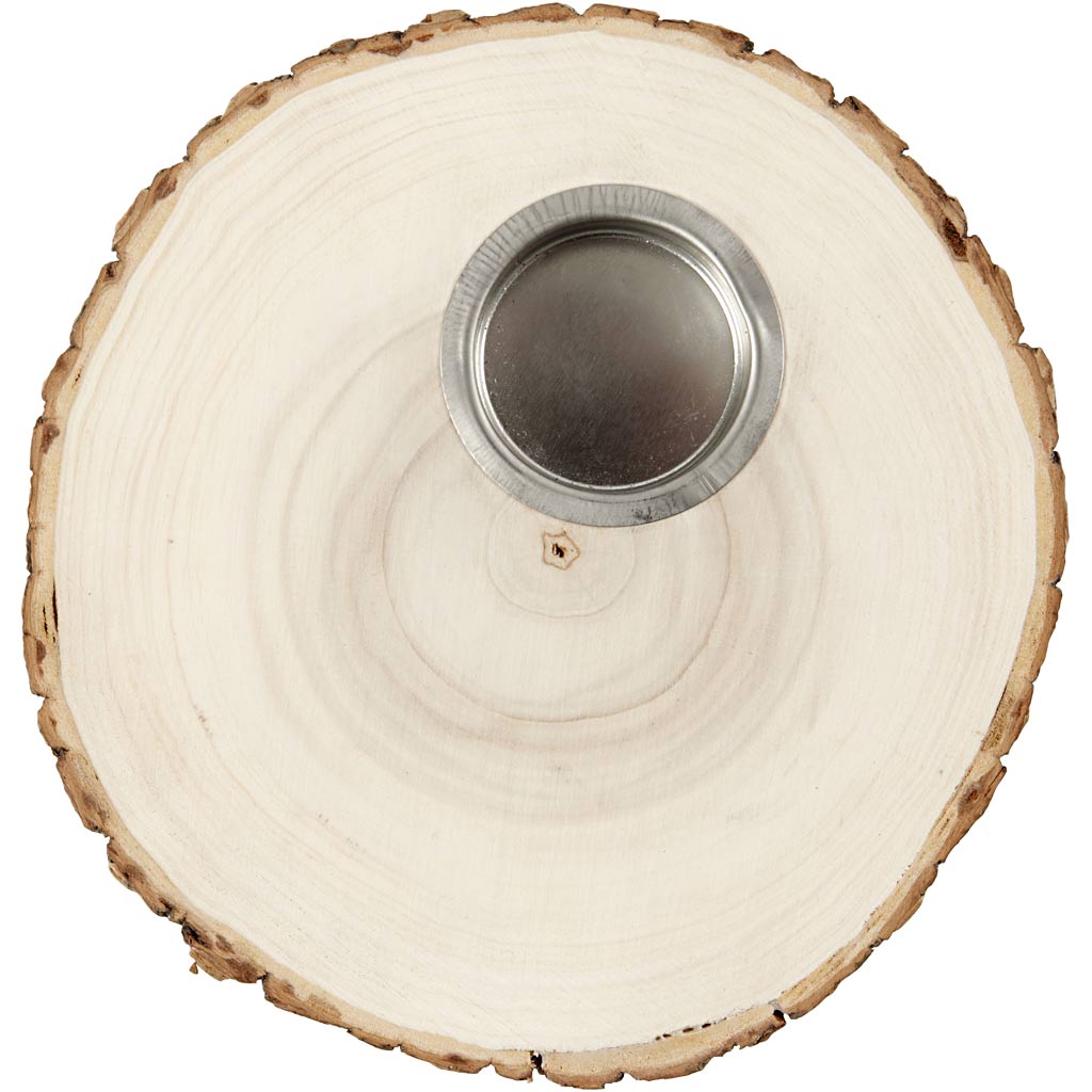 Creativ Company Holzscheiben-Teelichthalter 14-16 cm