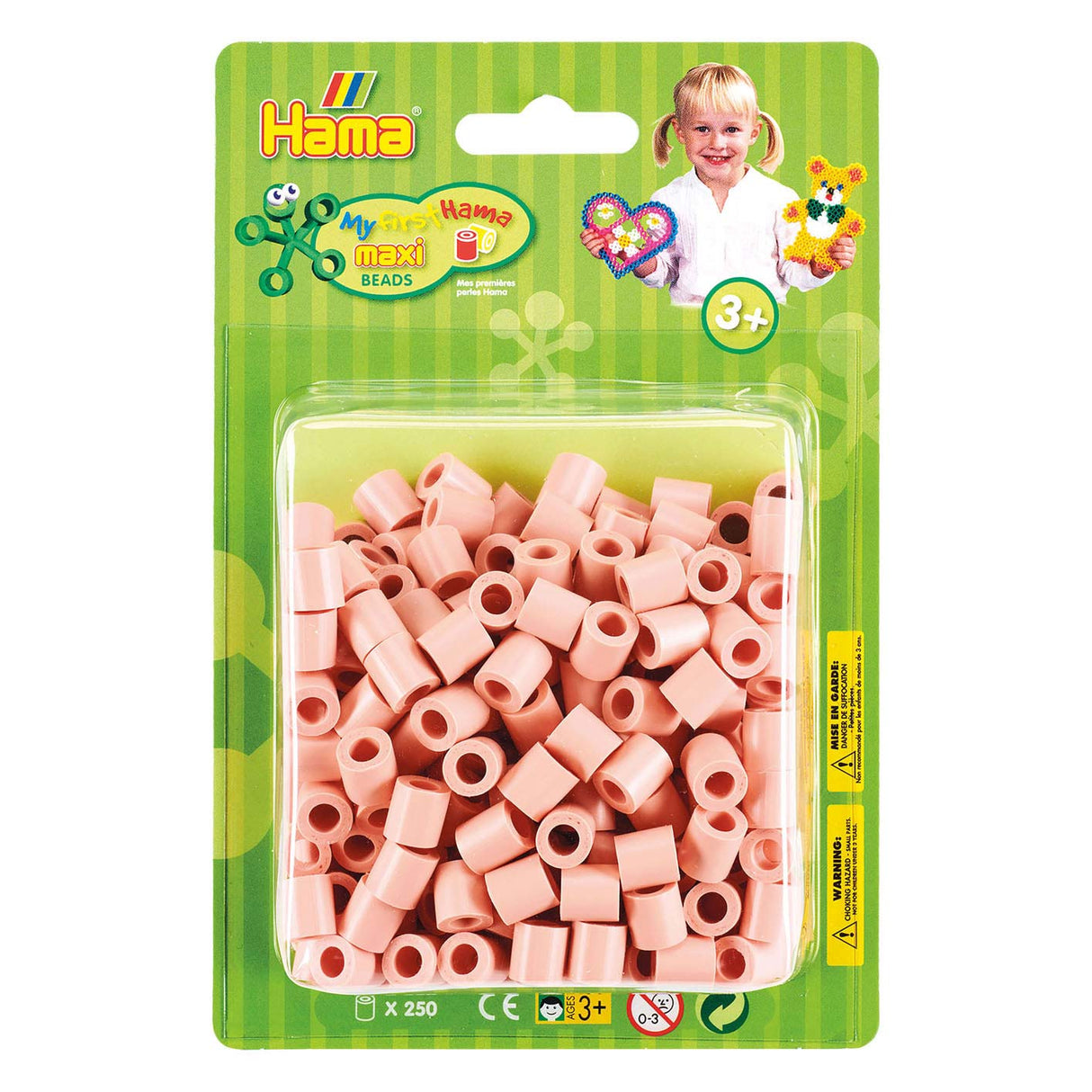 Hama Maxi-Bügelperlen Mattrosa, 250 Stk.