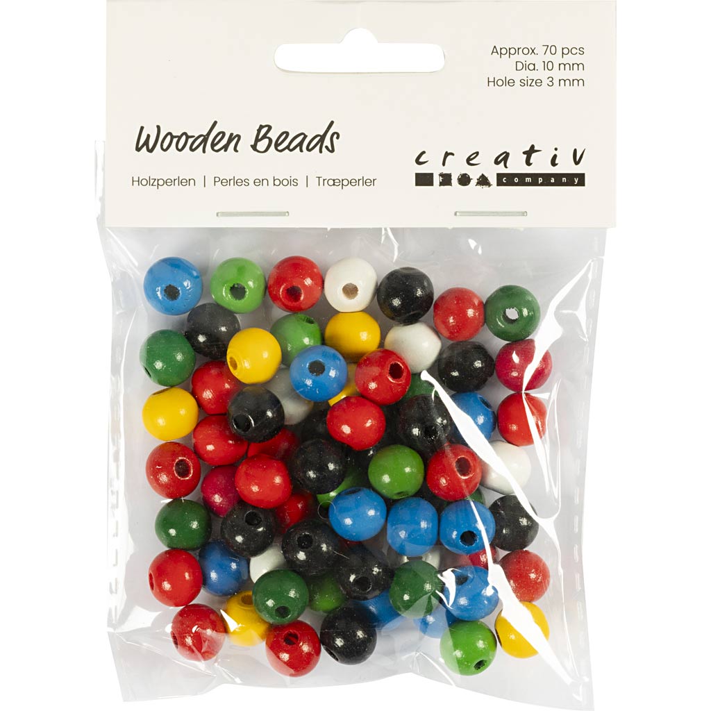 Creativ Company Holzperlen Verschiedene Farben, 150.