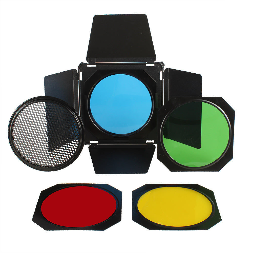 StudioKing Ventilset SK-BD18 mit Farbfiltern und Wabe