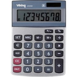 Rekenmachine viking at-812e grijs metaal, plastic