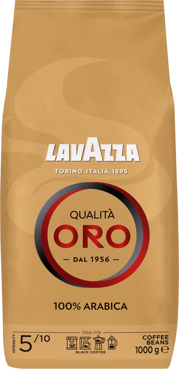 Lavazza qualità oro Kaffeebohnen – 100 % Arabica-Kaffeebohnen – Intensität 5 10 – 1 kg