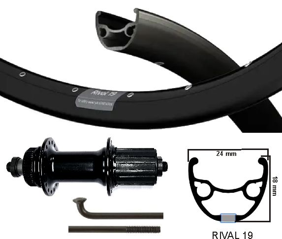 KGS Hinterrad 27,5 Zoll 584 Rivale 19 schwarze Cass 8-10 V Centerlock Ausfälle