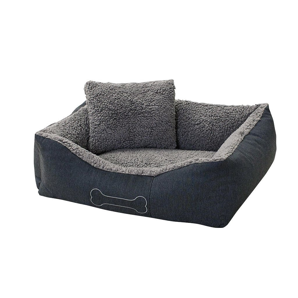 Sun Garden Luxus-Hundebett Lucky + Kissen 59x67x20cm grau