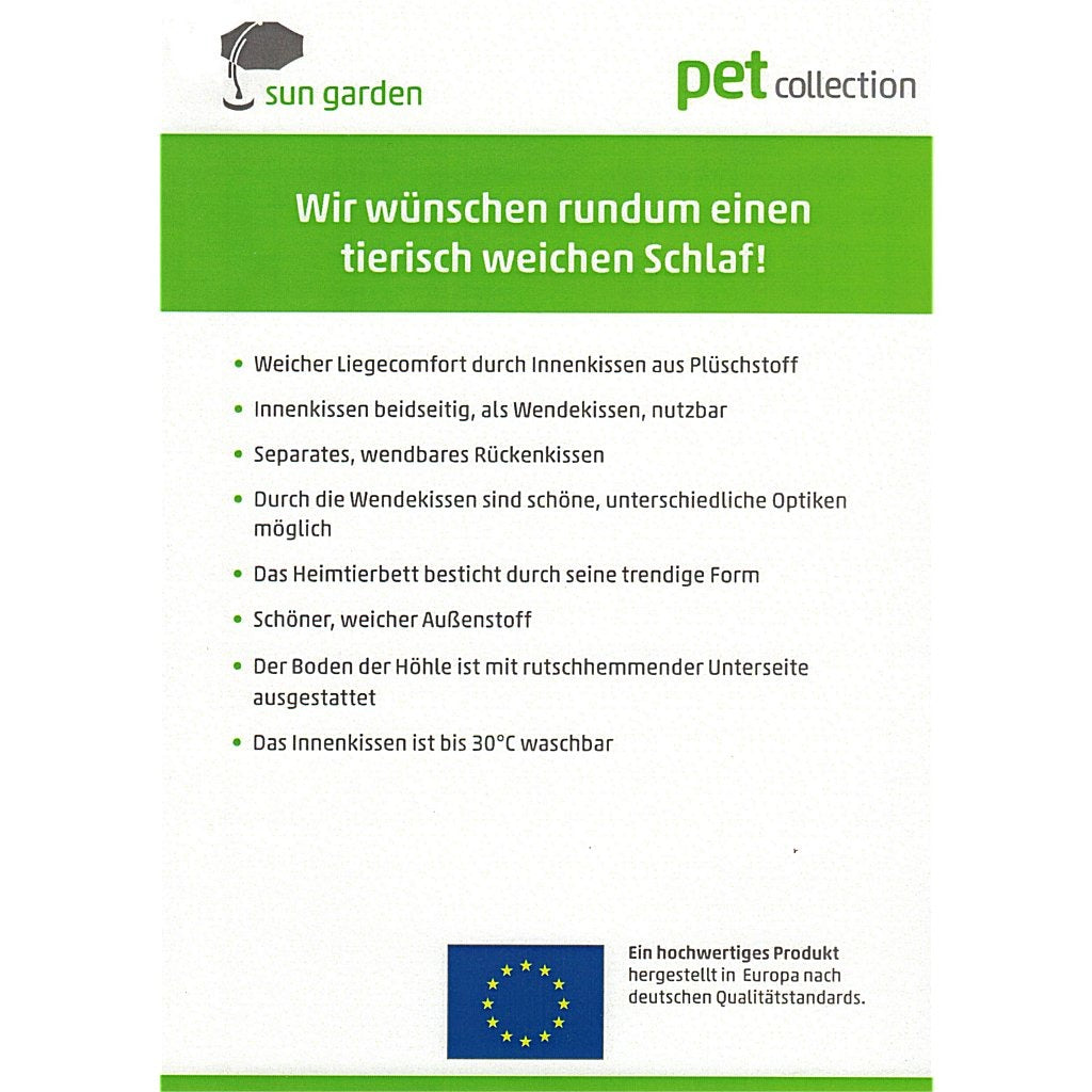 Sun Garden Filou Luxus-Hunde- und Katzenbett 42x45x41cm grau