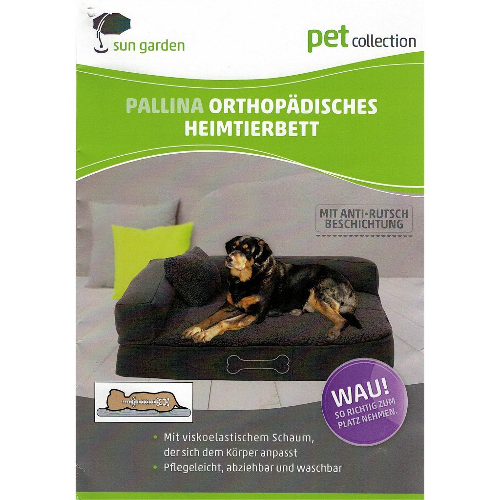 Sun Garden Orthopädisches Hundekissen Sun Garden Pallina 80x60x25 cm Anthrazit