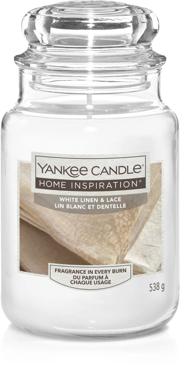 Yankee candle - home inspiration white linen lace large jar