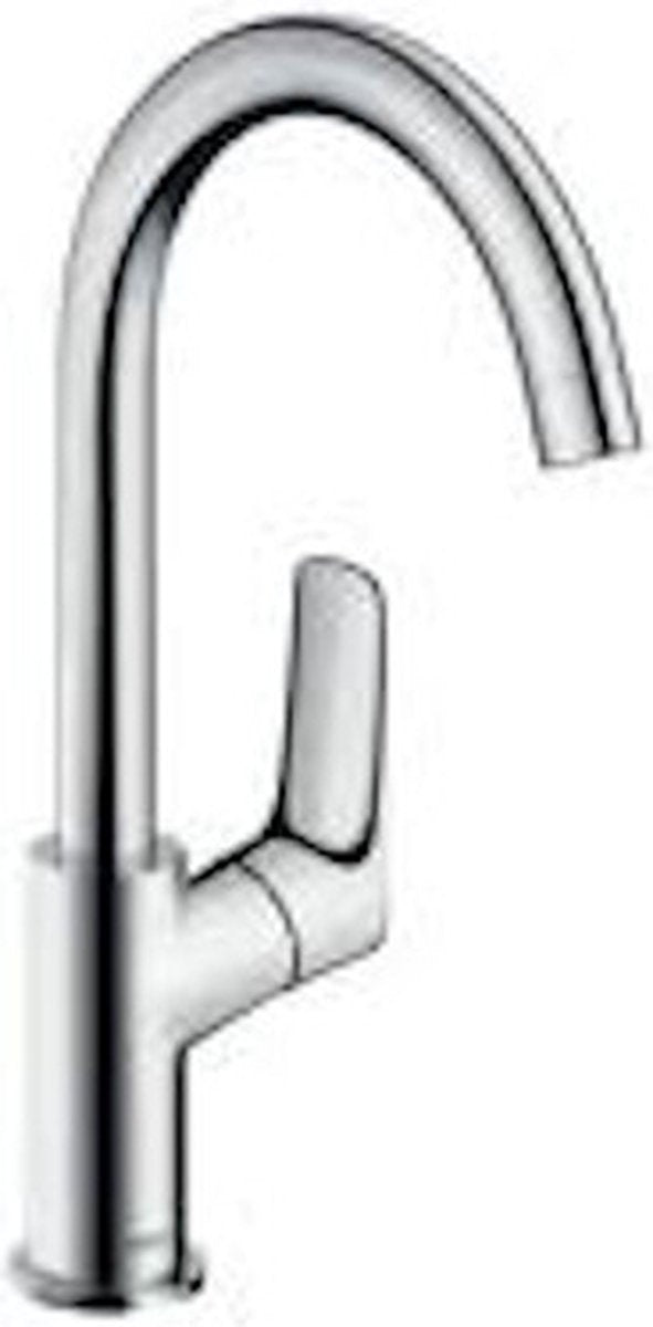 Hansgrohe Logis – Waschtisch-Mischbatterie – Einhebelbedienung – ohne Ablaufgarnitur – 210 mm – schwenkbarer Auslauf – Chrom